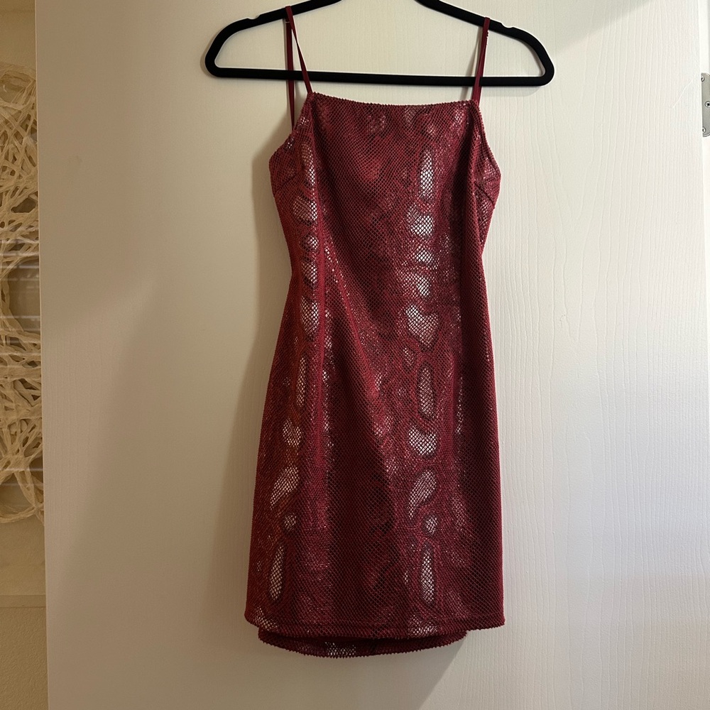 Urban outfitters mini red animal print dress